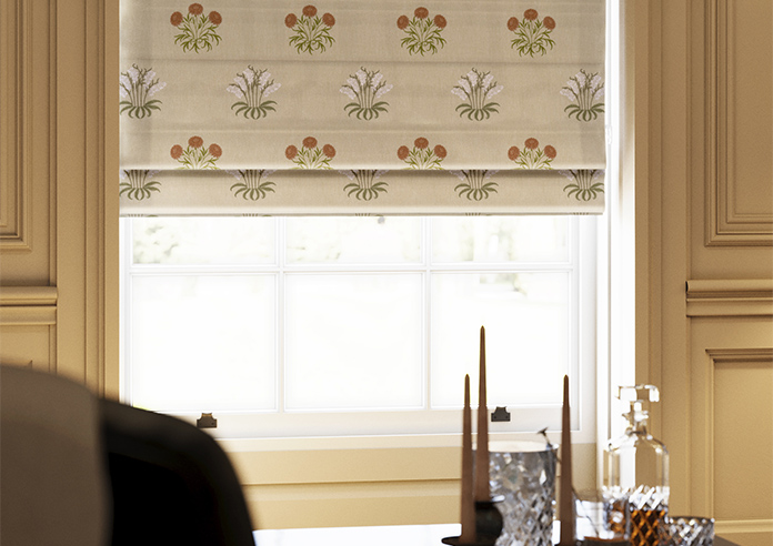William Morris At Home Lily Flower Embroidery, Nettle - Roman Blind - Image 5